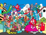 「けだまのゴンじろー」スマートフォン向けゲームアプリのビジュアル。