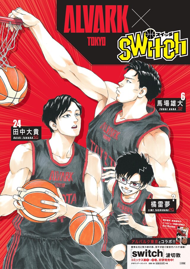 「switch」とアルバルク東京のコラボポスター。