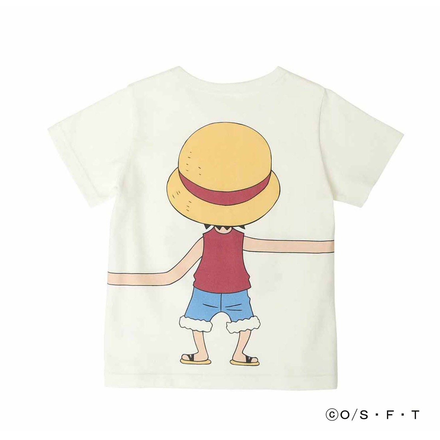 「ONE PIECE」と「つながるTシャツ」のコラボアイテム（子供用）。