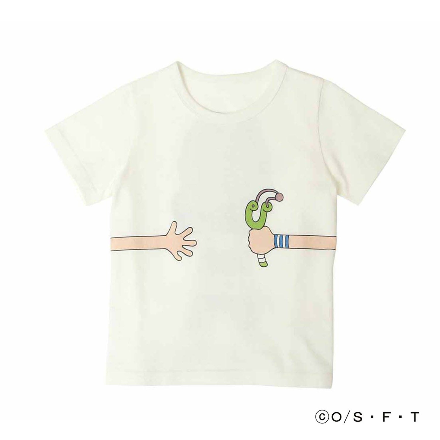 「ONE PIECE」と「つながるTシャツ」のコラボアイテム（子供用）。