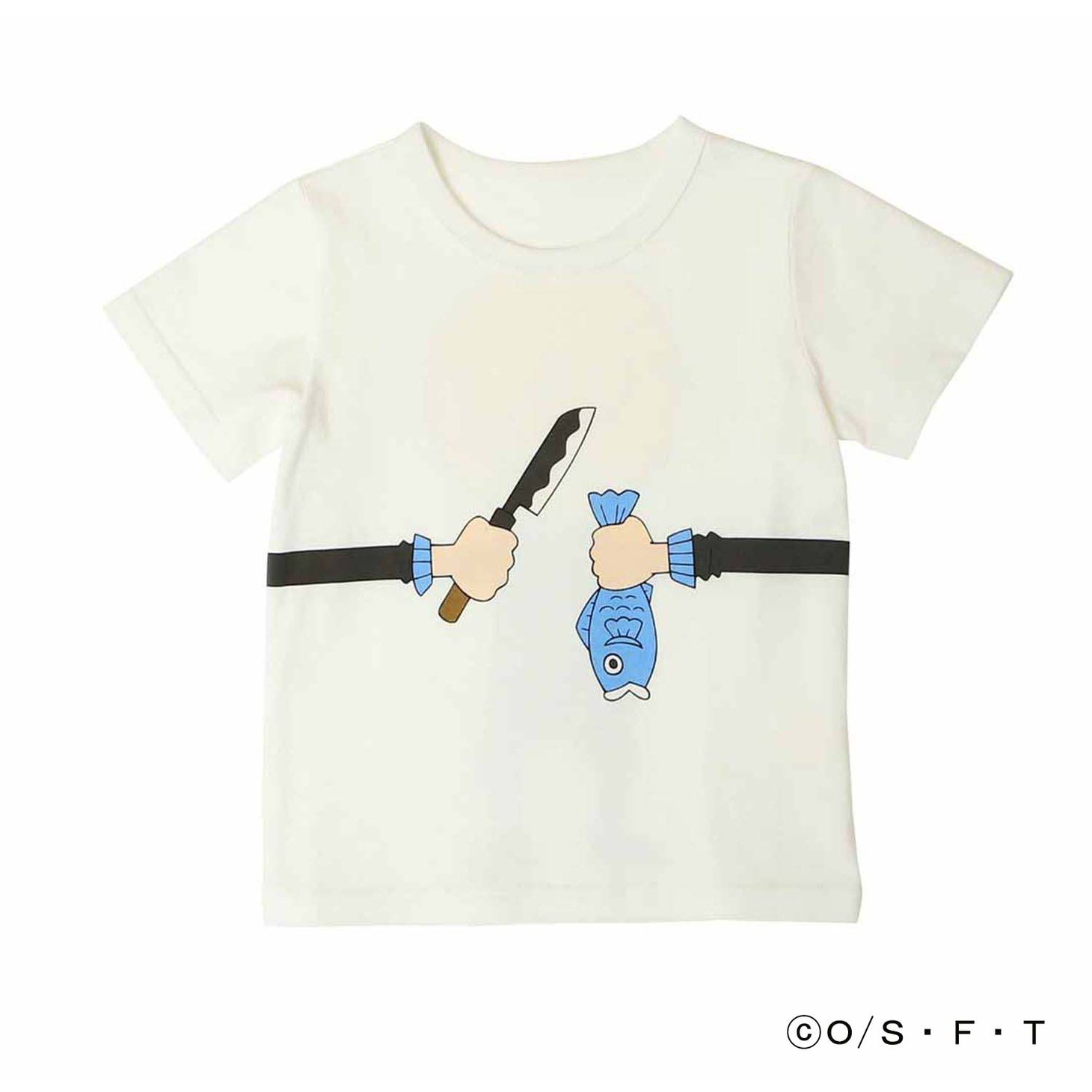 「ONE PIECE」と「つながるTシャツ」のコラボアイテム（子供用）。