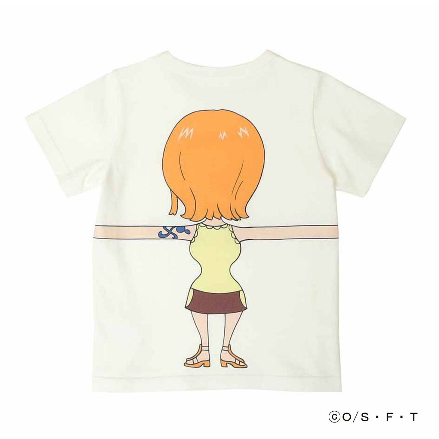 「ONE PIECE」と「つながるTシャツ」のコラボアイテム（子供用）。