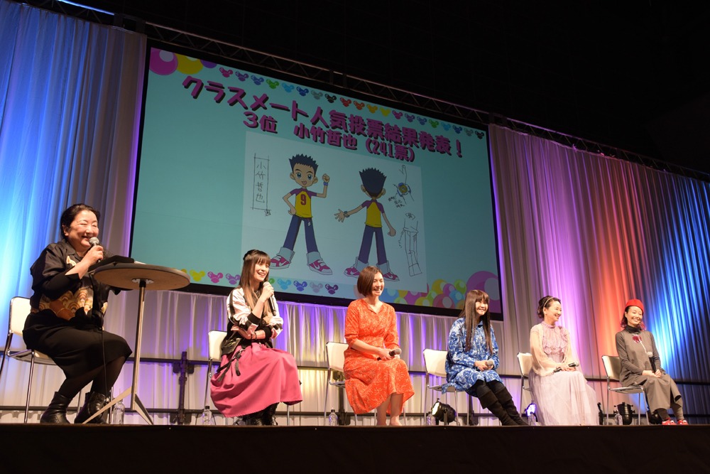 クラスメイト人気投票の結果発表の模様。