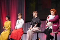 左から沢城みゆき、庄司宇芽香、藤井ゆきよ、野沢雅子。