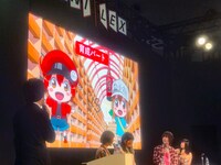 左から花澤香菜と井上喜久子の“はたらく17歳”チーム、前野智昭と長縄まりあの“Mの細胞”チーム。