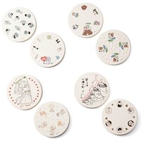 「吸水性のあるセラミックコースター2柄セット」