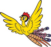 「火の鳥」ピンバッジに使用されるイラスト。