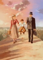 「アルティストは花を踏まない」のカラーイラスト。