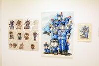 「チェンジ・アンド・チャレンジ」のコーナーより、大河原邦男が描いた「こちら葛飾区亀有公園前派出所」のイラスト。