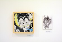 「チェンジ・アンド・チャレンジ」のコーナーより、天野喜孝が描いた「こちら葛飾区亀有公園前派出所」のイラスト。