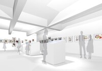 「ZONE2『Illustration』」よりカラー原画展示ゾーンのイメージ。（主催者提供）