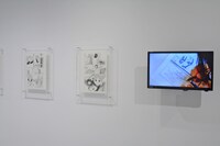 「『よつばと！』最新原画展」の様子。