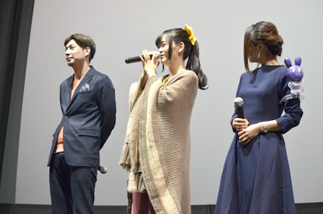 映画「パンドラとアクビ」舞台挨拶の様子。