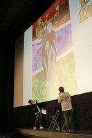 「『DOUBLE DECKER! ダグ＆キリル』トークショー付きEXTRA一挙上映会」の様子。左から三上哲、天崎滉平。