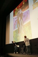 「『DOUBLE DECKER! ダグ＆キリル』トークショー付きEXTRA一挙上映会」の様子。左から三上哲、天崎滉平。