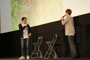 「『DOUBLE DECKER! ダグ&キリル』トークショー付きEXTRA一挙上映会」の様子。左から三上哲、天崎滉平。