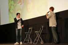 「『DOUBLE DECKER! ダグ＆キリル』トークショー付きEXTRA一挙上映会」の様子。左から三上哲、天崎滉平。