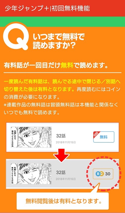 少年ジャンプ＋新機能の紹介。