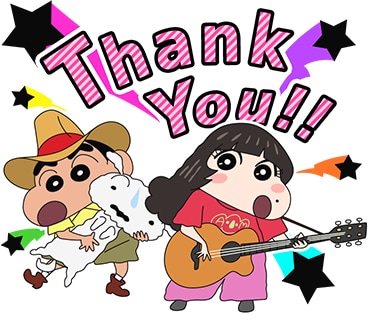 「クレヨンしんちゃん×あいみょん」のLINEクリエイターズスタンプ。