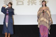 「パンドラとアクビ」舞台挨拶の様子。