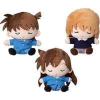 「名探偵コナン」96巻の応募者全員サービスとして用意された、「新一＆蘭＆灰原のおすわりぬいぐるみセット」。