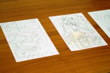 岸本斉史による「サムライ8 八丸伝」のネーム。