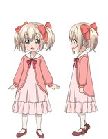 ラティナ（CV：高尾奏音）。デイルに森で拾われた魔人族の少女。詳しい生い立ちは不明。素直で優しくとても賢い、冒険者が集う「踊る虎猫亭」のアイドル的存在。角を隠すようにリボンを結んでいる。