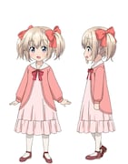 ラティナ(CV:高尾奏音)。デイルに森で拾われた魔人族の少女。詳しい生い立ちは不明。素直で優しくとても賢い、冒険者が集う「踊る虎猫亭」のアイドル的存在。角を隠すようにリボンを結んでいる。