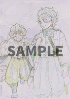 TSUTAYA RECORDSとTSUTAYAオンラインでTVアニメ「鬼滅の刃」Blu-ray / DVD1～6巻を購入した人に進呈される連動特典のラフイラスト。