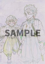 TSUTAYA RECORDSとTSUTAYAオンラインでTVアニメ「鬼滅の刃」Blu-ray / DVD1～6巻を購入した人に進呈される連動特典のラフイラスト。