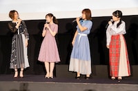 左から高坂麗奈役の安済知佳、川島緑輝役の豊田萌絵、加藤葉月役の朝井彩加、黄前久美子役の黒沢ともよ。