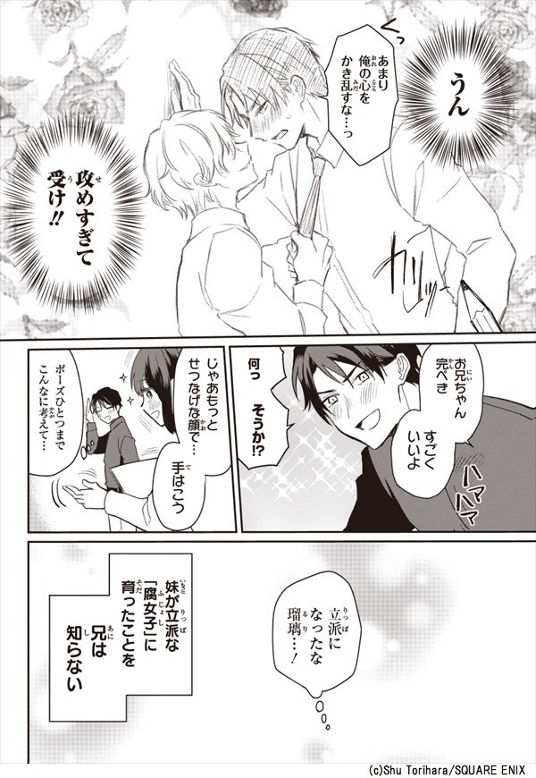 「BLマンガ脳妹×少女マンガ脳兄」より。