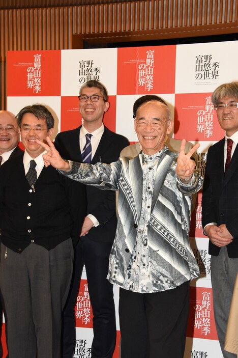 「富野由悠季の世界」記者会見の様子。