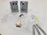 5種のイラストの中から、コピックを使用して自由に塗り絵できるコーナー。