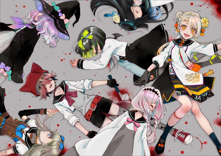 「怪物少女図鑑」第1話の扉イラスト。