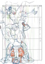 「キン肉マン」ストップムービーの絵コンテ。(c)ゆでたまご/集英社