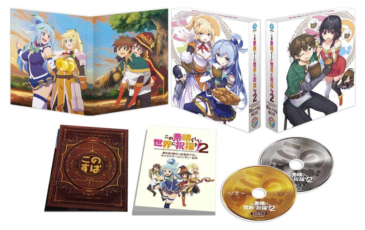 「この素晴らしい世界に祝福を！」TVアニメ第2期Blu-ray BOXの展開図。