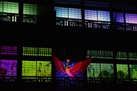 プロジェクションマッピング「道後温泉×ネイキッド MESSAGE-火の鳥、到来-」の様子。