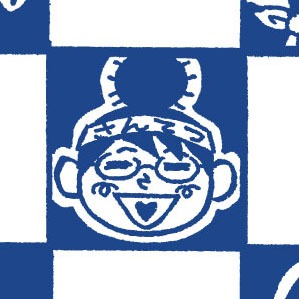 描き下ろしの「『三鉄』応援手ぬぐい」。