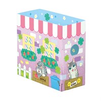 「くるくる回転おうち型コミックラック」にセットすると小物入れとして使える「ニャオの路地裏おさんぽ小物BOX」。