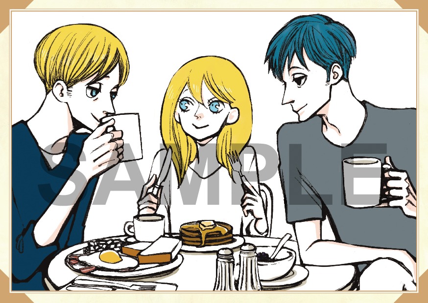 「ACCA13区監察課 COMPACT Blu-ray」に特典として封入されるオノ・ナツメ描き下ろしのイラストカード。
