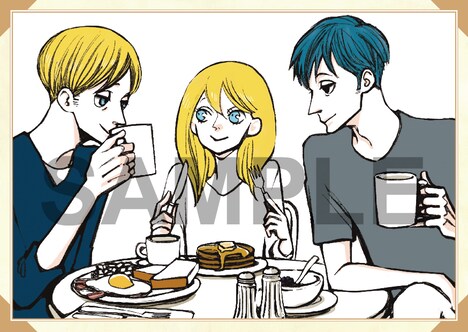 「ACCA13区監察課 COMPACT Blu-ray」に特典として封入されるオノ・ナツメ描き下ろしのイラストカード。