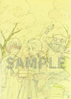 アニメイトでアニメ「鬼滅の刃」7～11巻の連動購入特典として用意された、描き下ろし和風クリアファイルのラフイラスト。