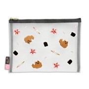 日本の刺繍メッシュポーチ。