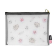 日本の刺繍メッシュポーチ。