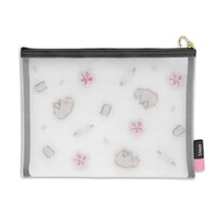 日本の刺繍メッシュポーチ。