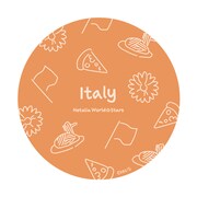 イタリアの￼ラメコンパクトミラーの絵柄。