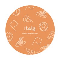 イタリアの￼ラメコンパクトミラーの絵柄。