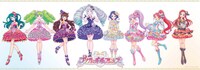 「プリティーオールフレンズ」の新ビジュアル。左からちり、ファルル、あろま、ジュネ、りんね、のん、みかん、ヘイン。 (c)プリティーオールフレンズ2019