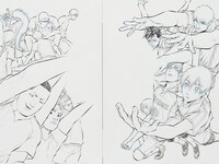 「ハリガネサービスACE」第15話「インターハイ開幕!!」見開き生原稿